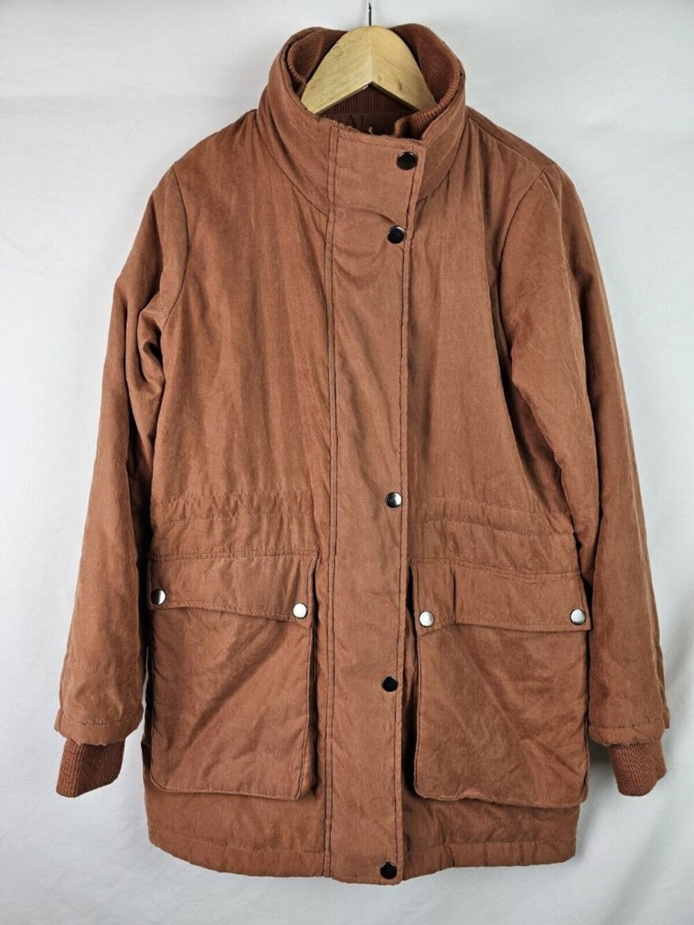 WOW Couture Women's Jacket Size Small Orange Barn Coat Puffy World Of Women